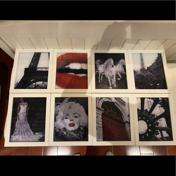 8 individual framed hanging chic pictures - Picture 7 of 8